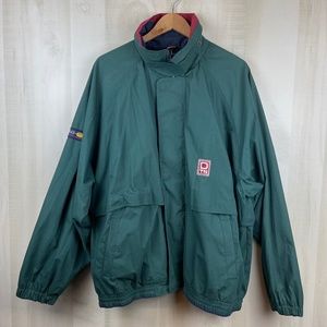 Vintage Dollywood Yachting Club Men’s Windbreaker Jacket Hunter Green Vented XXL